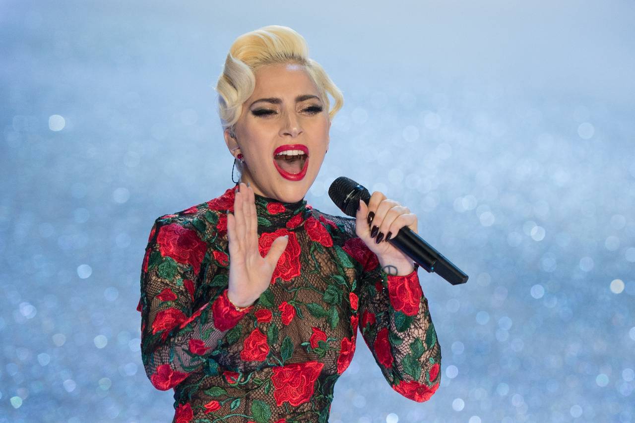 Lady Gaga performs during the Victoria's Secret Fashion Show at Le Grand Palais on November 30, 2016 in Paris.